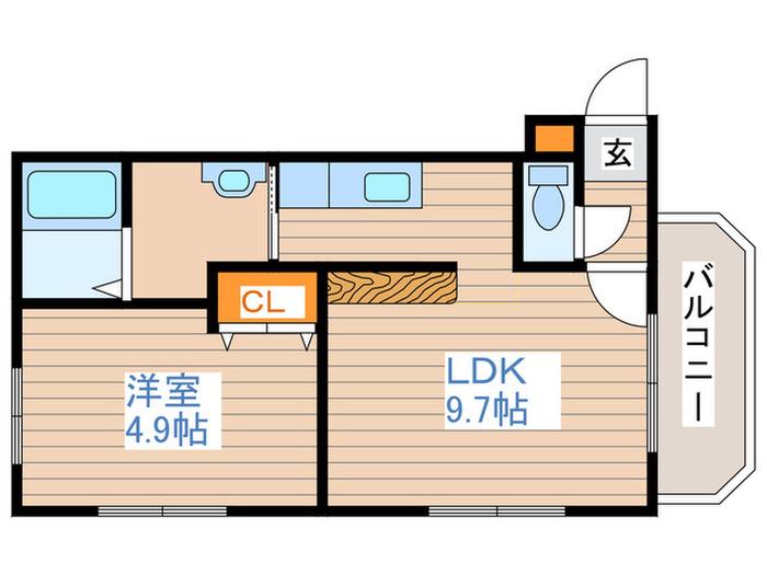 SIRIPA澄川2-2(1LDK/4階)の間取り写真