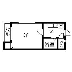 コーポなずな(1K/1階)の間取り写真