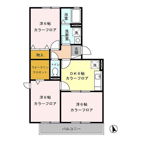 コラージュみなみ(3DK/2階)の間取り写真