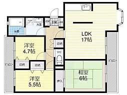 ラヴィベール箕面(3LDK/2階)の間取り写真
