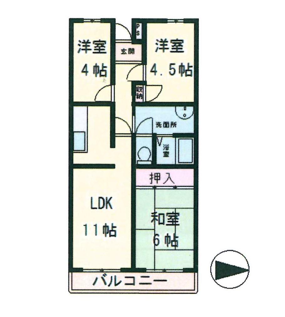 アーバンライフ吉祥(3LDK/3階)の間取り写真