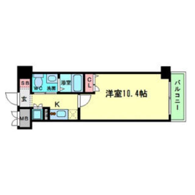 フェニックスレジデンス堺東(1K/2階)の間取り写真