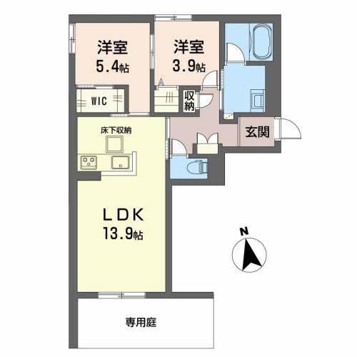 SHA MAISON FELIZ(2LDK/1階)の間取り写真