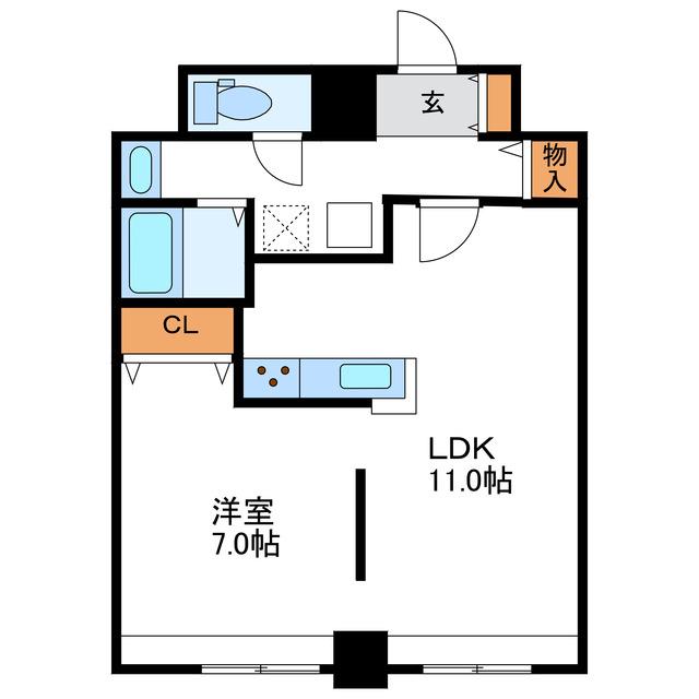 CROSS POINT クロスポイント(1LDK/5階)の間取り写真