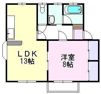 プロムナードD(1LDK/1階)の間取り写真
