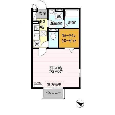 メゾン・クレオ(1K/2階)の間取り写真