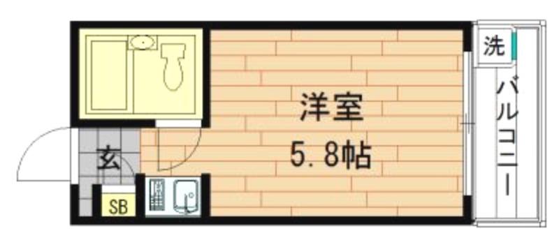 ラガーパレス寺田町(ワンルーム/4階)の間取り写真