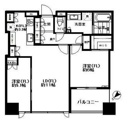 シティタワー有明(2LDK/10階)の間取り写真