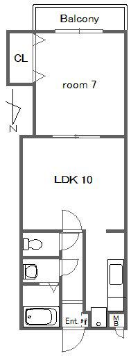 ウィンベル巣鴨(1LDK/1階)の間取り写真