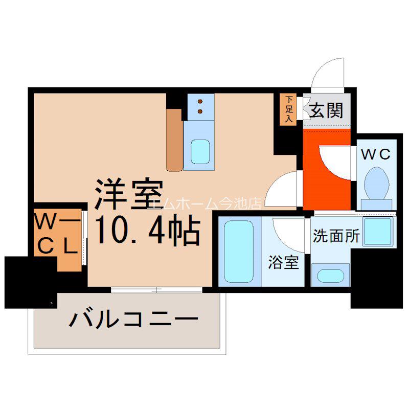 ハーモニーレジデンス名古屋 イースト(ワンルーム/2階)の間取り写真