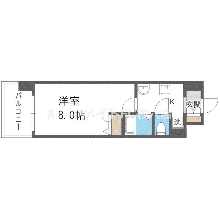 CITY SPIRE北梅田(1K/2階)の間取り写真