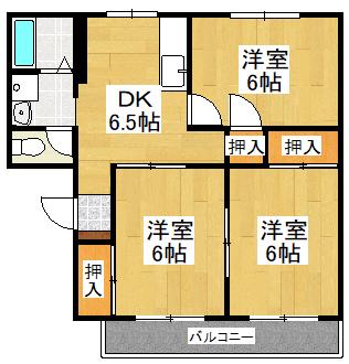 トレンド90(3DK/2階)の間取り写真