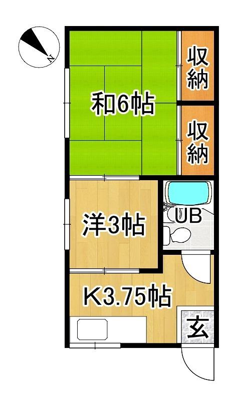 メゾンまえだ(2K/2階)の間取り写真
