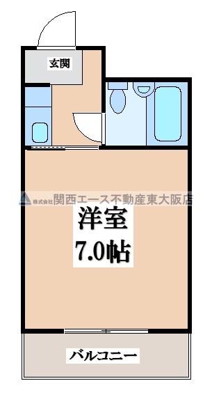 コーポ99(ワンルーム/3階)の間取り写真
