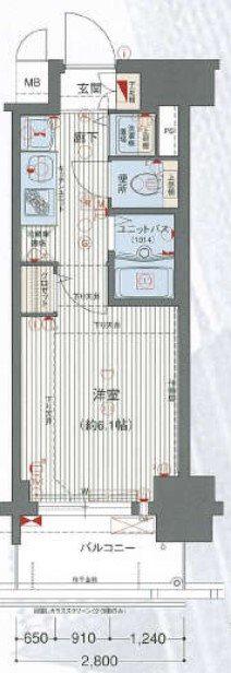 プレサンス名古屋STATIONアブソリュート(1K/3階)の間取り写真