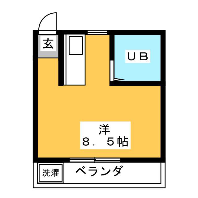 &明日香(ワンルーム/2階)の間取り写真