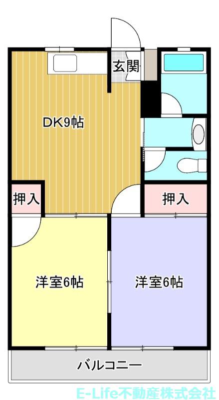 プレジールI・II(2DK/1階)の間取り写真