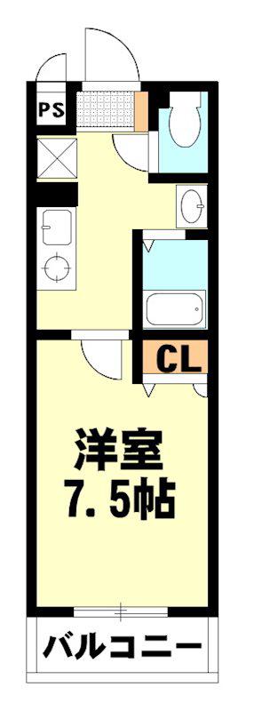 アヴァンセ草津(1K/4階)の間取り写真