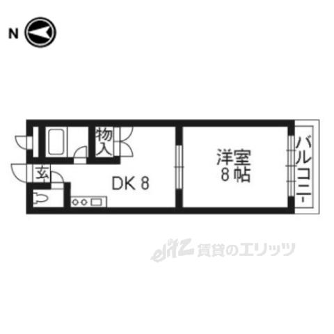 サンリット水谷(1DK/4階)の間取り写真