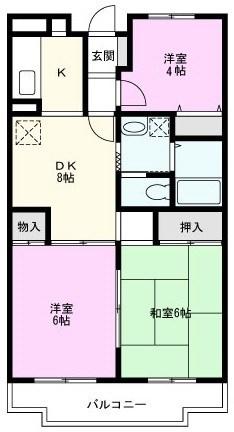 アーバンクレール(3DK/3階)の間取り写真