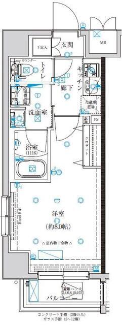 クレイシア板橋蓮沼(1K/5階)の間取り写真