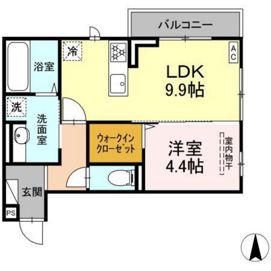 NORIA(1LDK/3階)の間取り写真