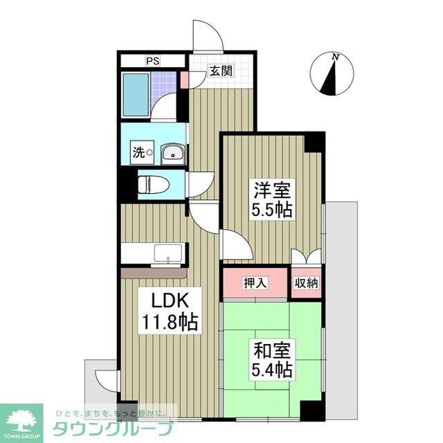オーチャード(2DK/6階)の間取り写真