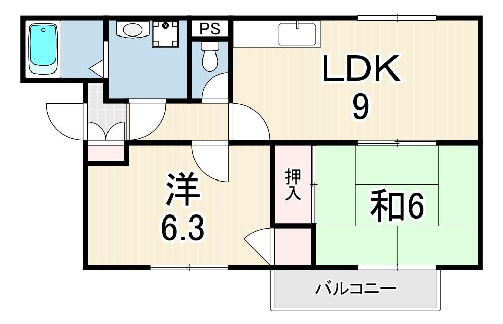 ルミエール(2LDK/2階)の間取り写真