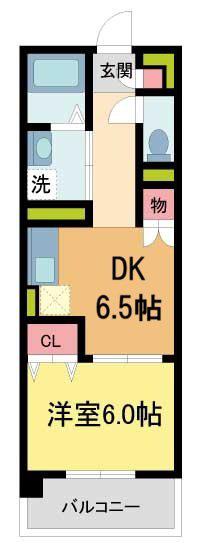 KDX宝塚レジデンス(1DK/3階)の間取り写真