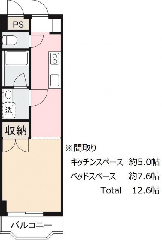 パルティーレI(ワンルーム/3階)の間取り写真