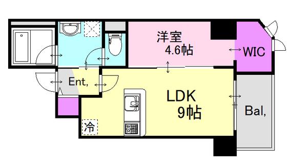 リモッカ大手町(1LDK/8階)の間取り写真