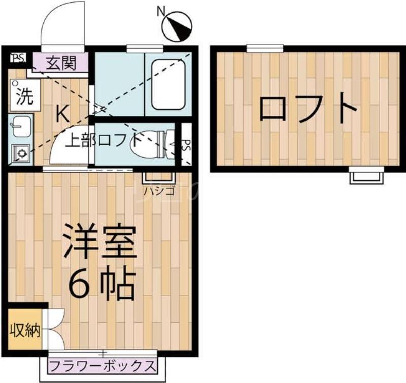 ピュアハウス岸谷(1K/1階)の間取り写真