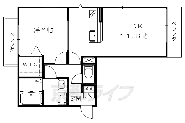 シャーメゾンコスモI(1LDK/2階)の間取り写真