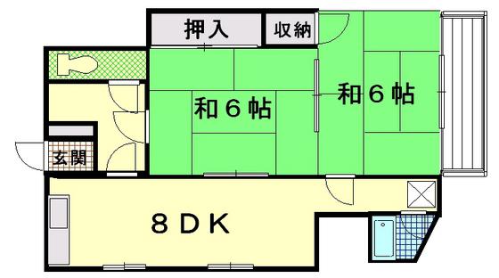 松屋ビル(2LDK/3階)の間取り写真