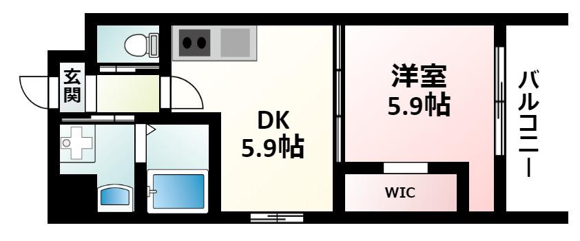CAMPANIO ESAKA(1DK/4階)の間取り写真