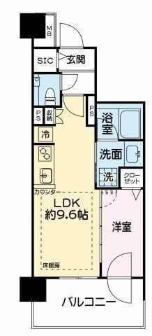 エクセレントシティ蕨ステーションフロント(1LDK/10階)の間取り写真