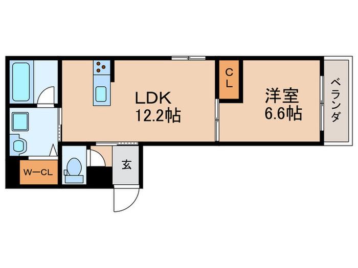 ボヌール(1LDK/5階)の間取り写真