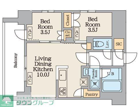 GARDEN XAVIS南蒲田(2LDK/8階)の間取り写真