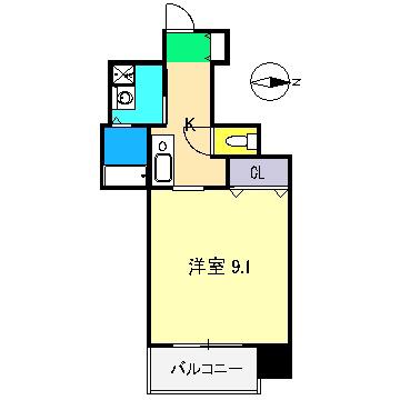アゼリア南はりま(1K/5階)の間取り写真