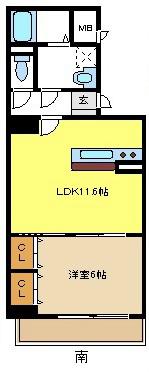 ウィステリア(1LDK/4階)の間取り写真