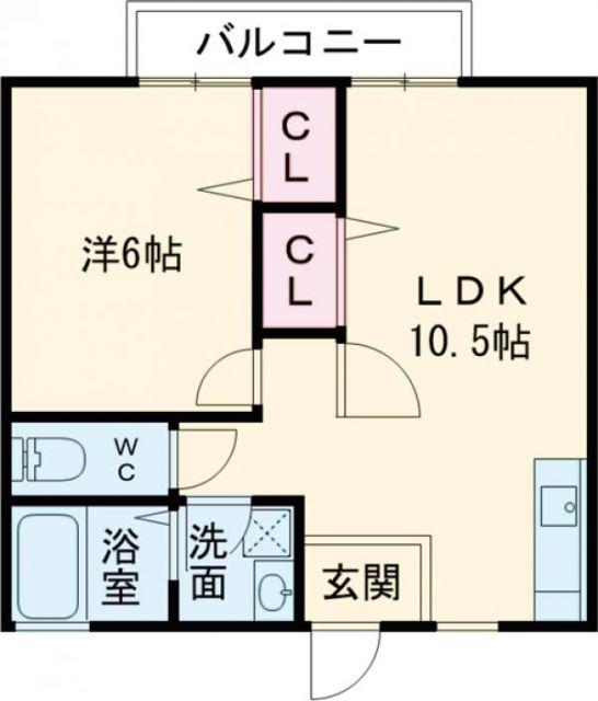 プラム須田尾(1LDK/2階)の間取り写真