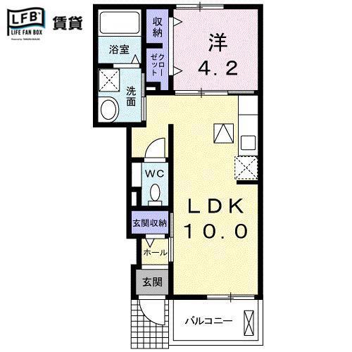サンセール瑞穂(1LDK/2階)の間取り写真