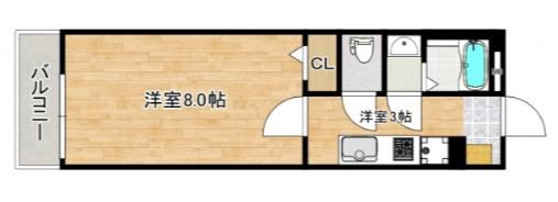 LUNA矢賀新町(1K/4階)の間取り写真