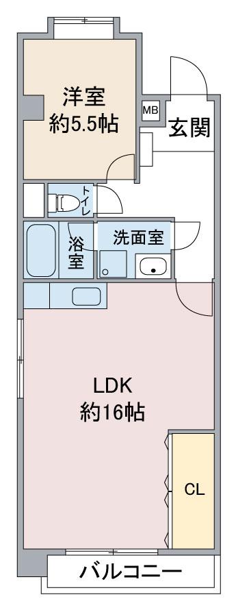 フジパークハイツ A棟・B棟(1LDK/4階)の間取り写真