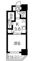 ワールドアイ神戸湊町(1K/6階)の間取り写真