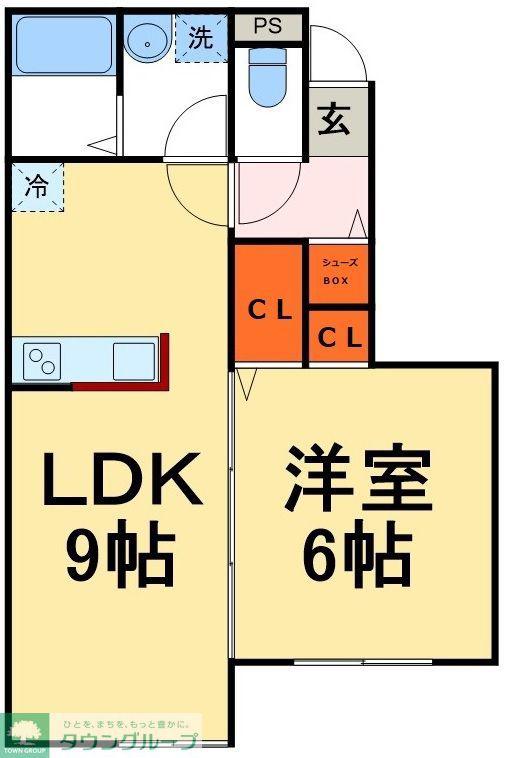 ヴィラウィスタリア松戸(1LDK/1階)の間取り写真