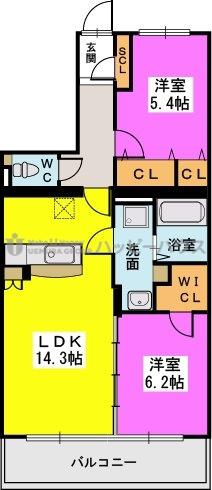 CREA21(2LDK/3階)の間取り写真
