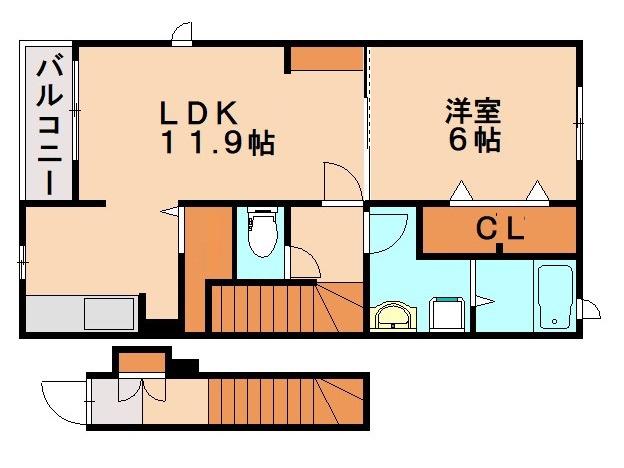 サンリット・Y (1LDK/2階)の間取り写真