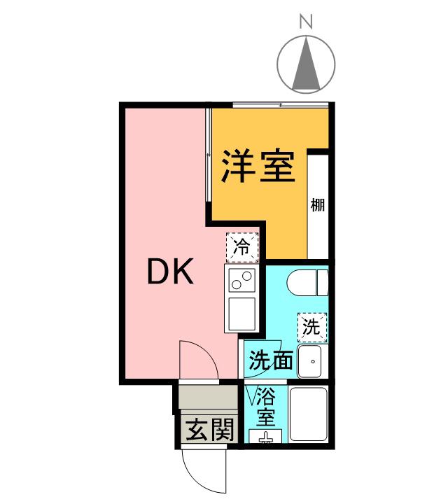 TSUMUGI S 八千代(1DK/1階)の間取り写真