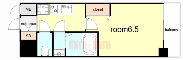 北本町1丁目PJ(1K/3階)の間取り写真